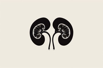 simple kidney icon with a black circle