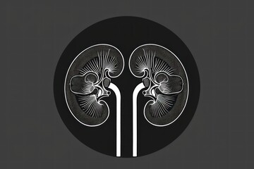 simple kidney icon with a black circle