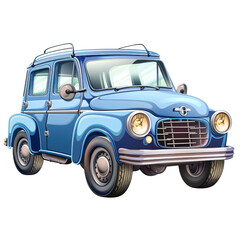 car cartoon element, hyperrealistic, hyper detailed, isolated on transparent background