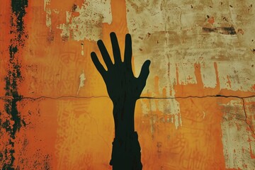 silhouette of a hand reaching up