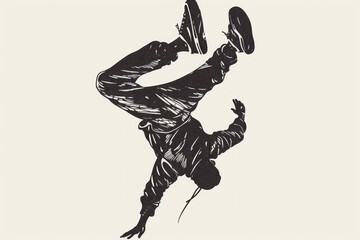 breakdancer silhouette isolated