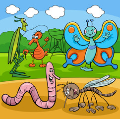 funny cartoon insects animal characters group - 782082350
