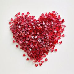 Artistic vector illustration of heart shape made of small hearts