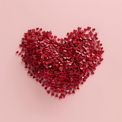 Artistic vector illustration of heart shape made of small hearts
