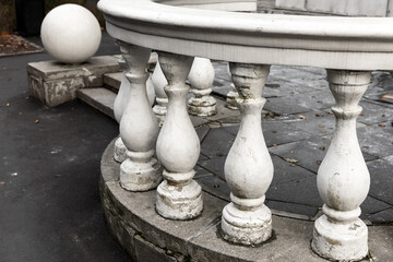 White balusters. Abstract classic architecture details, old house exterior - 782084120