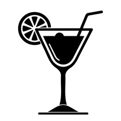 Cocktail drink icon symbol. vector illustration