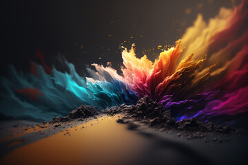Splash of Multicolored Paints - 782086121