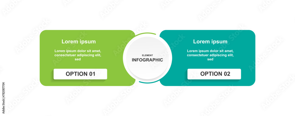 Wall mural 2 step infographic vector element suitable for business information, workflow, presentation and more