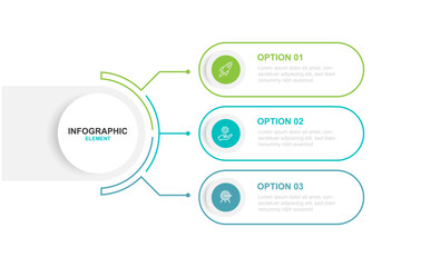 Infographic template vector element with 3 step or section 