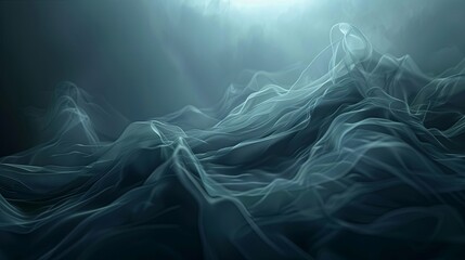 Minimalist Abstract Dark Background with Foggy Wind, Crafted in 3D AI Image