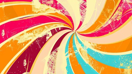 Retro swirl summer style and festival background