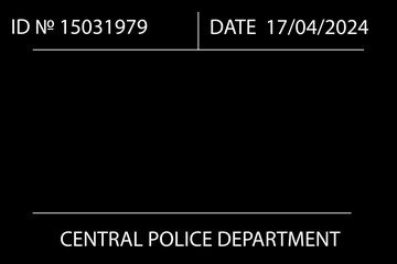 Black blank police department card. - 782088963