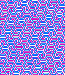 Abstract cold purple blue seamless geometric pattern on white background