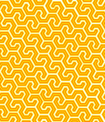 Yellow hot geometric pattern. Abstract seamless pattern on a dark background