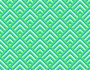 Geometric abstract green blue seamless pattern on white background. Vector pattern of triangles for background and packaging