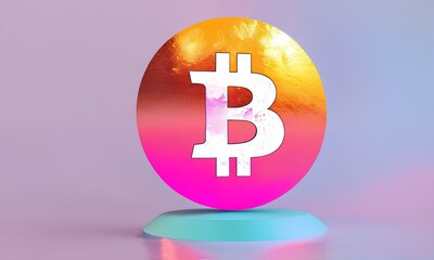 Bitcoin logo on the planet