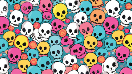 Seamless Colorful Skull Pattern. Seamless pattern o