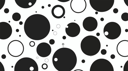 Seamless pattern. White background with black circl - obrazy, fototapety, plakaty