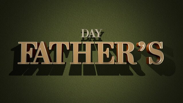 Celebrate Father's Day with elegance and style! This stunning image features gold letters, intricately cut out and shadowed, spelling Father's Day on a vibrant green background