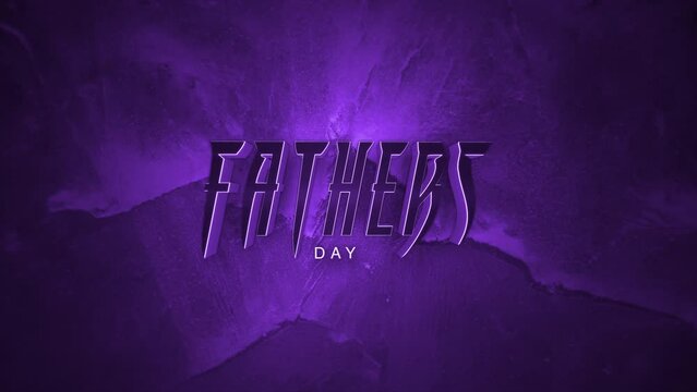 A dark purple background with an edgy, distressed white lettering spelling Fathers Day. The jagged lines of the letters create a unique visual effect