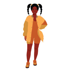 Young stylish black woman in elegant style vector