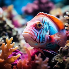 Colorful Reef Fish in Coral Habitat