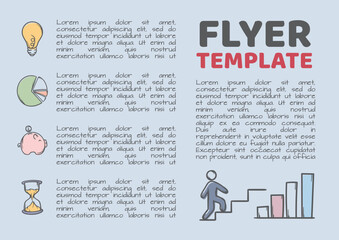 Vector template for flyer, advertisement, post, poster. Colorful editable design related to business, career and finance