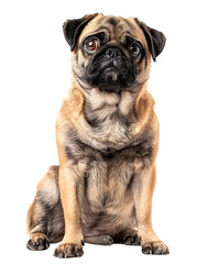 Obraz premium Sitting Pug Dog Transparent PNG