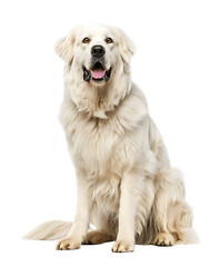 Sitting Pyrenean Mountain Dog Transparent PNG