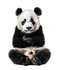 Fototapeta premium Sitting Panda Transparent PNG
