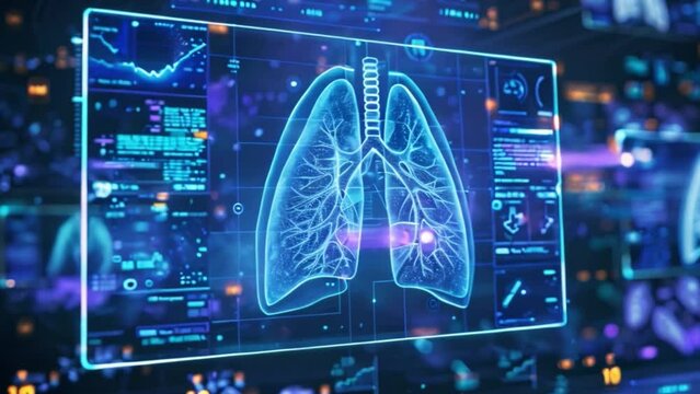 Diagram of the Lungs on Computer Screen