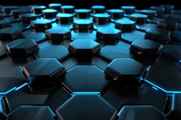 Fototapeta premium 3d render of abstract futuristic background with hexagon shapes