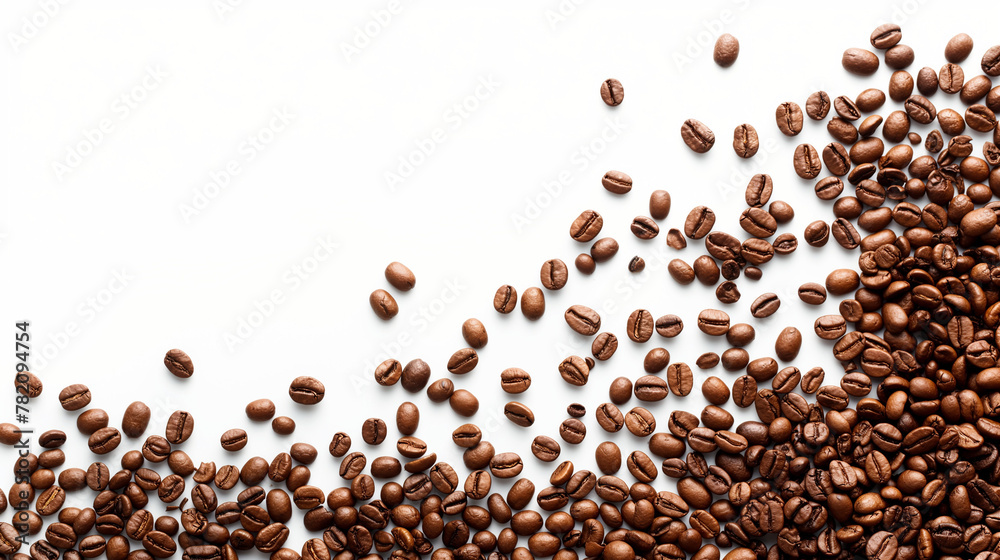 Wall mural coffee beans isolated on white background for website or background