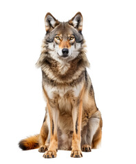 Obraz premium Sitting Wolf Transparent PNG