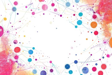 vector banner with network connection dots and lines on a white background