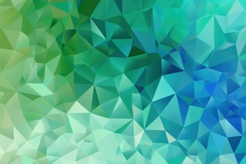 abstract geometric background with gradient of blue and green - 782095166