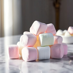 Delicious marshmallows 먹음직 스러운 마시멜로우Generative AI