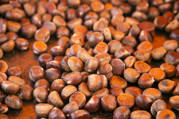 Chestnuts on a market stall in Kyoto, Japan.