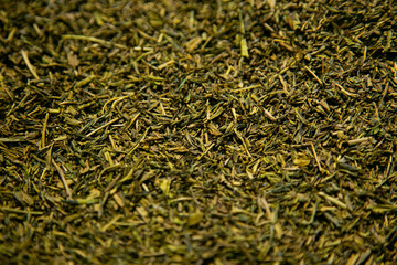 Japanese green tea at a Kyoto market stall in Japan.