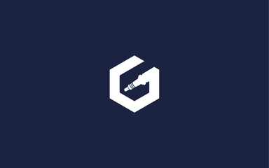 Obraz premium letter g with spark plug logo icon design Vector design template inspiration