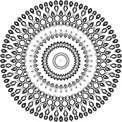 Mandala decorative round ornament. Can be used for greeting card, phone case print, etc. Hand drawn background, vector isolated on white