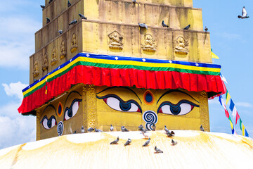 nepalese style stupa at kathmandu street	 - 782098559