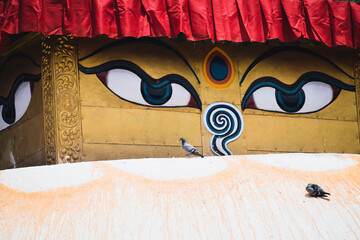 nepalese style stupa at kathmandu street	 - 782098964
