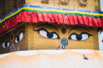 nepalese style stupa at kathmandu street	 - 782098974