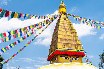 nepalese style stupa at kathmandu street	 - 782099170
