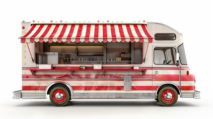 Food truck isolated on white background
