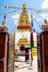 nepalese style stupa at kathmandu street	 - 782099779