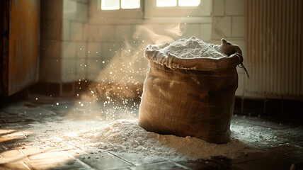 bag of flour, baking bread