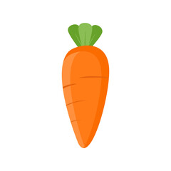 Carrot cute icon on transparent background.