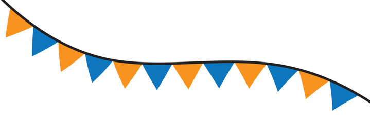 Color triangle flags garlands on dark background. Bunting flags banner best for Birthday party and carnival garland decoration. Vector clipart. Cinco De Mayo flags. 11:11